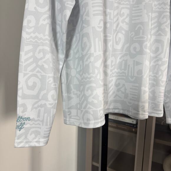 Malbon Golf Capo 1/4 Zip Silver Pattern Pullover S NEW Half-Zip Long Sleeve Top - Picture 4 of 7